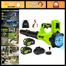 Leaf Blower Cordless 650CFM with 2x4.0Ah Battery & Fast Charger, Lime Green picture