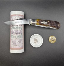 Great Eastern #72 Antique Yellow Jigged French Creek Trapper Knife 728226 GEC picture