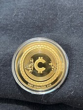 CRYPTO COIN 24K Real Gold GP   1oz  Coin wt 39mm GOLD Going U  Limited Edition picture