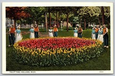 Tulip Time Holland Michigan People Dutch Costumes Postcard PC181 picture
