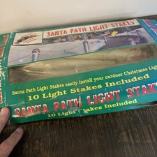 Vtg Kmart Santa's Station Sidewalk Path Light Stakes/ Light Strand Holders. New picture