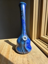 Special K 10.5 Inch Blue Bell Bottom Bong With Kickback picture