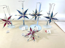 VTG Christopher Radko Astro Stars Ornaments Lot x5 Blue Fuchsia 3D Beaded DS51 picture