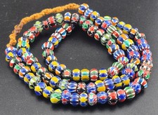 Vintage Venetian Style Chevron Beads 8mm Beautiful String picture
