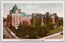 C.P.R. Empress Hotel Victoria, B.C. Canada Vintage Hand-Coloured Rppc Postcard picture