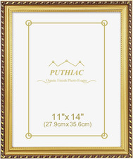 Puthiac 11X14 Gold Picture Frame, Vintage Ornate Decorative Photo Frame, Tableto picture