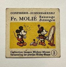 1935 Fr. Molie #3 Mickey Mouse & Minnie by Mirror card BELGIUM - ULTRA RARE picture