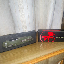 Microtech MSI RAM-LOK Green G-10 Manual Wharncliffe Plain Edge Pocketknife picture