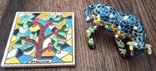 Spain Spanish Toro Barcino Mosaic Bull Figurine & Barcelona Mosaic Coaster VGUC picture