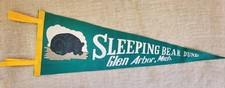⛵ Vintage Sleeping Bear Dunes Souvenir flag Pennant - Glen Arbor Lake Michigan picture