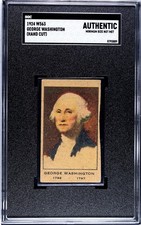 George Washington 1924 W563 SGC Authentic Graded Hand Cut Strip Card Red Vintage picture