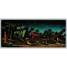 Vintage Mai-Kai Polynesian Restaurant Ft Lauderdale Florida Night Postcard picture