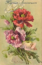 PC ARTIST SIGNED C. KLEIN FLOWERS (a48597) picture