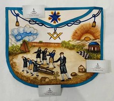 Custom Masonic Apron Hand Painted Unique Design Freemason Handmade picture