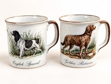 Vintage 1970s Hunting Dog Coffee Mugs Set of 4 Spaniel Pointer Setter Retriever picture