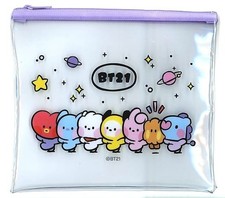BT21 minini Cafe Clear Pouch (Purple) Used Japan picture