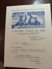 1963 Concord Lodge 3508 No 5 District British Guiana Freemasonry masonic/975 picture