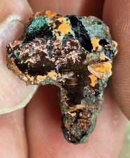 Unique Copper Replacement Agate - Shape Of Africa  - From A Michigan Copper Mine picture
