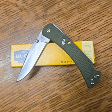 Buck 110 Folding Hunter Lockback Clip Point Plain Edge Green 2008 Knife picture