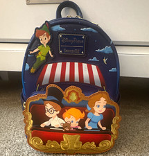 Loungefly Disney Parks Peter Pan Mini Backpack Bag Blue Multicolor picture