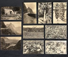 10 Early 1900s AZO Real Photo Postcards Hawaii •Diamond Head Native Hale Mua Hut picture