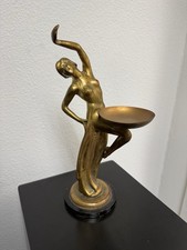 Ronson Art Metal Works 1929 Art Deco Bronze Style Female Ashtray Louis V Aronson picture