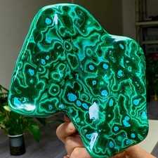3.79LB Natural glossy Malachite transparent crystal rough mineral sample healing picture