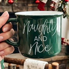 Naughty and Nice Ceramic Coffee Mug Christmas Holiday Cheeky Gift for Friends picture