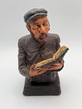 Vintage 1969 David Kaplan Jewish Rabbi Reading Torah Judaica Sculpture 7