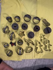 Antique Handmade Tin Cookie Cutter Primitive Soldered Lot Scottie picture