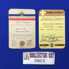 Boy Scout 2 Cards 1951 & 1965 Stanley Cimochowski Watchung Area Council NJ 235C3 picture