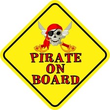 5in x 5in Pirate On Board Sticker Car Truck Vehicle Bumper Decal picture