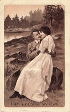 1910 St. Paul MN Postcard Romantic Couple Embracing 'I Am Holding My Own' Sent picture