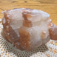 Natural Raw Calcite Large Crystal Cluster Red Orange Stone 8lb Rock Awesome picture