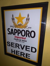 Sapporo Japanese Beer Hibachi Restaurant Bar Man Cave Framed Advertising Sign picture
