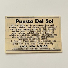 Puesta Del Sol Taos NM 1974 Ad TAK7-S16 picture
