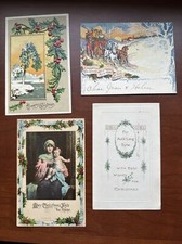 Vintage 1906 - 1912 Christmas Postcard Lot W. Jesus & Mary Mistletoe picture