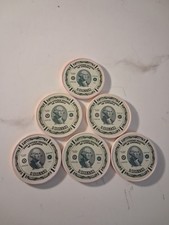 SLING'S 🪙RARE Lot Of 6 George Washington American Currency Casino Poker Chips picture