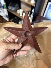 New Cast Iron 7.5 Primitive Star with Center Hole Wall Decor Set Of Two picture