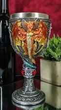 Ebros Large Winged Red Purple Blue Triad Dragon Wine Drink Goblet Cup Chalice picture