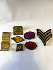 Vintage Military Patch Lot Insignia Chevrons Rank Stripes Mixed Bundle, 7pcs picture