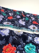 100% Silk Jacquard Leonardo Made In Paris Vintage Scarf By The Meter 140 Cm picture