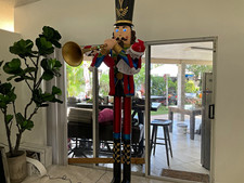8ft Large Standing Christmas Nutcracker Soldier Figurine with Horn, Multicolor picture