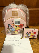 Loungefly Disney Winnie the Pooh Pink Mini Backpack & Wallet/Zip Pouch Set picture