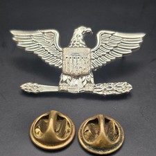 Vintage US Army Colonel Eagle Military Medal Rank Pin 1.5” & 1” IC/GI picture
