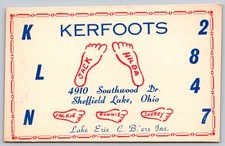 Vintage QSL Card KERFOOTS Sheffield Lake Ohio CB Radio Lake Erie C. B'ers C139 picture