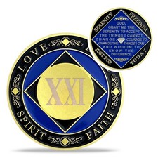 IELCJJ 21 Year NA Medallions - Narcotics Anonymous Sobriety Coin (Years 1-30) picture