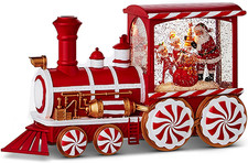 Peppermint Elves Musical Lighted Water Train, 12.5-Inch Length, Christmas Decor, picture