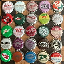 Vintage Lot of 25 Plastic Lined Bottle Caps 1970-1980 Bubble-UP, 2 Way, AW (P-1) picture