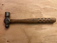 Ball Peen Hammer w/ Rare Vintage Hartwell Hickory Vacuum Cup Handle picture